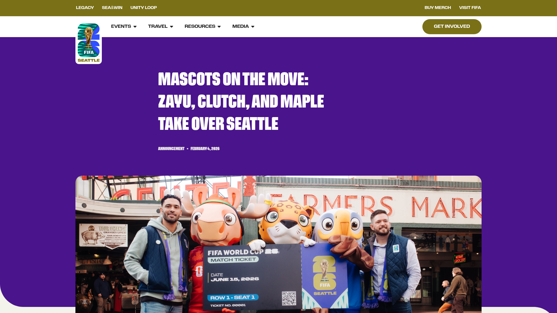 Mascots on the Move — FIFA World Cup 26 · Seattle Host City